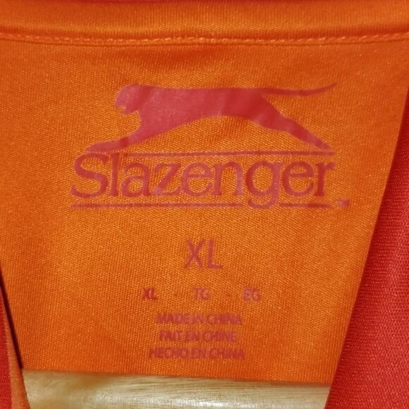 Slazenger Golf Diagonal Cut Buttoned Striped Short Sleeve Sz XL Polo Shirt - Picture 4 of 12